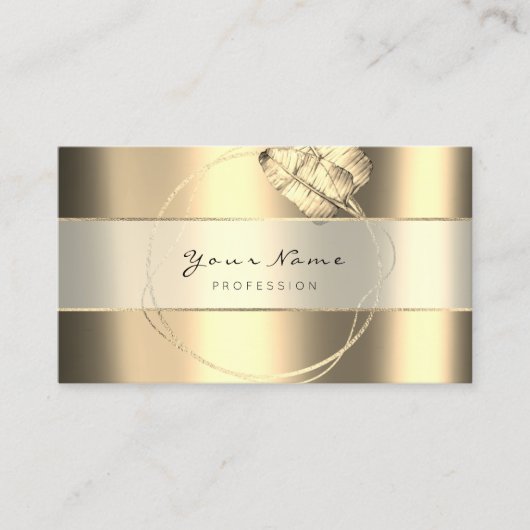 Beauty Blogg Stripes Gold Sepia Foxier Floral Visitekaartje (Voorkant)