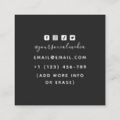 Beauty Blogger Keltische Hand Holding Flower Magic Vierkante Visitekaartje (Achterkant)