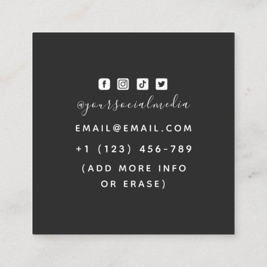 Beauty Blogger Keltische Hand Holding Flower Magic Vierkante Visitekaartje (Achterkant)