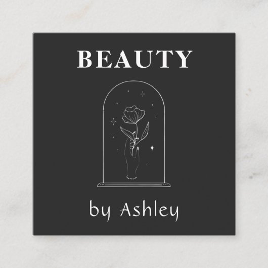 Beauty Blogger Keltische Hand Holding Flower Magic Vierkante Visitekaartje (Voorkant)