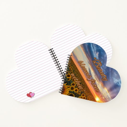 Beauty Blooms Heart Spiral Notebook Notitieboek (Binnen)