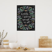 Beauty Blooms | Kernbordkalligrafie Poster (Keuken)