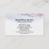 ** BEAUTY Blue Pastel Waterverf Silver Glitter Visitekaartje (Achterkant)