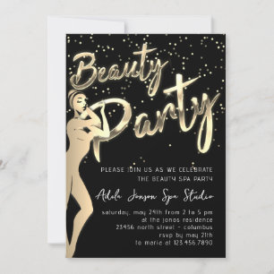 Beauty Body Party - Instant Download Gold Black Kaart