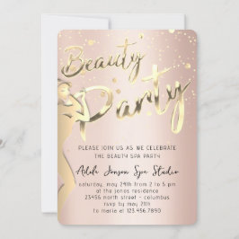 Beauty Body Party Instant Download Gold Roos Kaart
