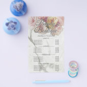 Beauty Boutique Marble Flower Price List Flyer (Enkel)