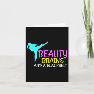 Beauty Brains Black Belt Karate Martial Arts Gift Kaart