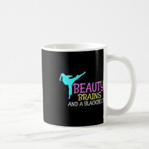 Beauty Brains Black Belt Karate Martial Arts Gift Koffiemok