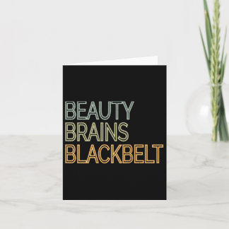 Beauty Brains Black Belt Karate Taekwondo T Shirt Kaart
