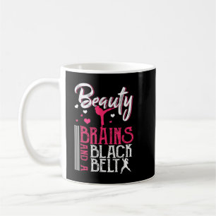 Beauty Brains Black Belt Martial Arts Karate Gift Koffiemok