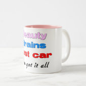 Beauty Brains Fast Car-mok Tweekleurige Koffiemok (Voorkant rechts)