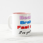 Beauty Brains Fast Car-mok Tweekleurige Koffiemok (Voorkant links)