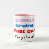 Beauty Brains Fast Car-mok Tweekleurige Koffiemok (Center)