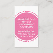 Beauty Business Reference Card Sjabloon Aanbevelingskaartje (Achterkant)