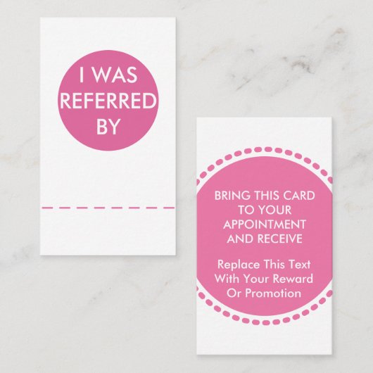 Beauty Business Reference Card Sjabloon Aanbevelingskaartje (Voorkant / Achterkant)