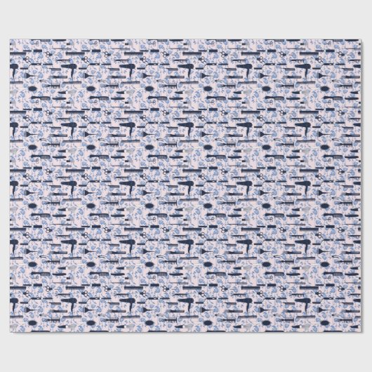 Beauty Care Blue Roos Patroon Cadeaupapier (Vlak)