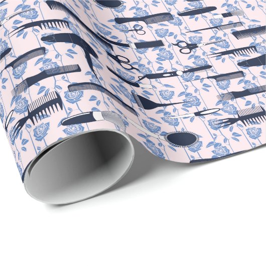 Beauty Care Blue Roos Patroon Cadeaupapier (Rol Hoek)