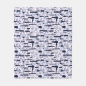 Beauty Care Blue Roos Patroon Fleece Deken (Voorkant)