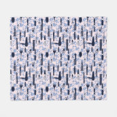 Beauty Care Blue Roos Patroon Fleece Deken (Voorkant (Horizontaal))