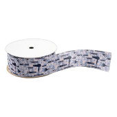 Beauty Care Blue Roos Patroon Grosgrain Lint (Spoel)