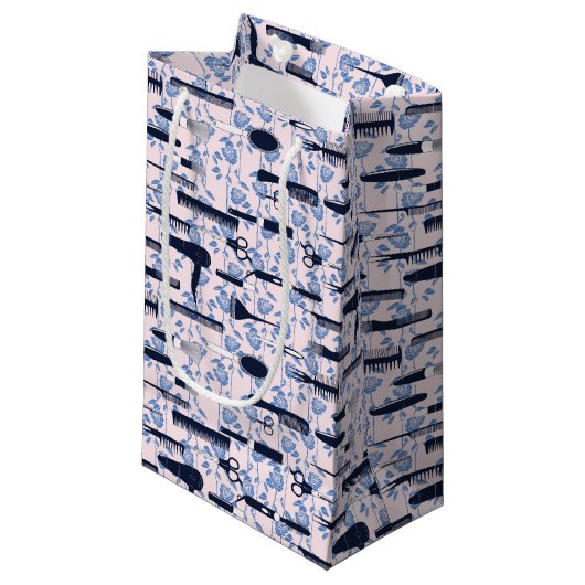 Beauty Care Blue Roos Patroon Klein Cadeauzakje (Voorkant Gekanteld)