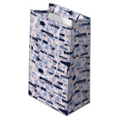 Beauty Care Blue Roos Patroon Klein Cadeauzakje (Achterkant Gekanteld)