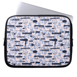 Beauty Care Blue Roos Patroon Laptop Sleeve