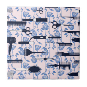 Beauty Care Blue Roos Patroon Tegeltje