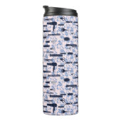 Beauty Care Blue Roos Patroon Thermosbeker (Geroteerd rechts)