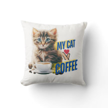Beauty Cat Love Coffee Sierkussen