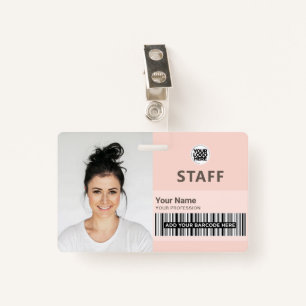 Beauty chic roze feminine Business Foto Personeel  Badge
