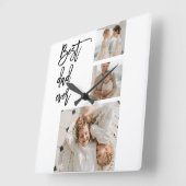 Beauty Collage Foto Best Pap Ever Gift Vierkante Klok (Hoek)