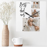 Beauty Collage Foto Best Pap Ever Gift Vierkante Klok<br><div class="desc">Beauty Collage Photo Best Dad Ever Gift is een gepersonaliseerd cadeau dat schoonheid en sentimentele waarde combineert met creëer een betekenisvol cadeau voor je vader. Het geschenk is een collage van zorgvuldig geselecteerde foto's van jou en je vader, op een mooie en artistieke manier gerangschikt. De foto's zouden van speciale...</div>