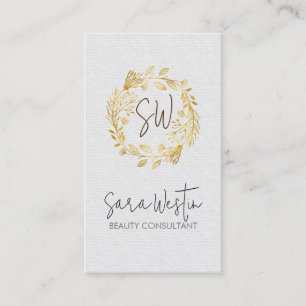 Beauty Consultant Beautician Flower Monogram Visitekaartje