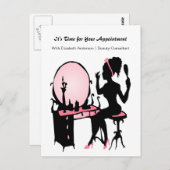 Beauty Consultant Meisje Afspraak Herinnering Briefkaart (Voorkant / Achterkant)