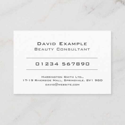 Beauty Consultant met Foto van Holder Visitekaartje (Achterkant)
