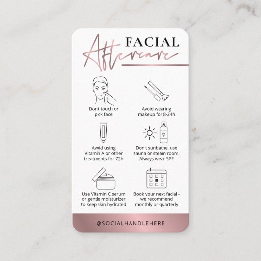 Beauty Copper Roos Gold Logo nazorg Visitekaartje (Voorkant)