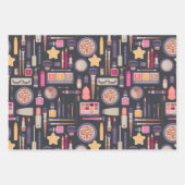 Beauty Cosmetics Makeup Wrapping Paper Set van 3 (Voorkant)