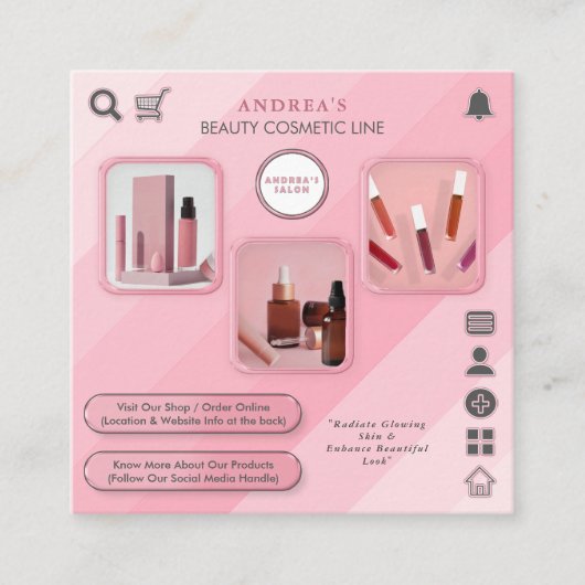 Beauty Cosmetische Huidverzorging Voeg foto's toe Vierkante Visitekaartje (Voorkant)