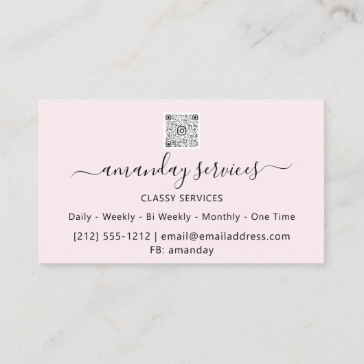Beauty Cosmetologist Spuit Botox B12 QRCode Roze Visitekaartje (Achterkant)