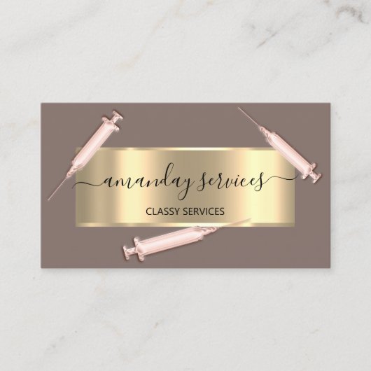 Beauty Cosmetologist Spuit Botox B12 QRCode SPA Visitekaartje (Voorkant)