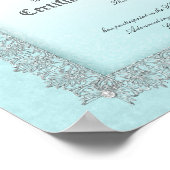 Beauty Diploma Certificate of Completion Blue Poster (Hoek)