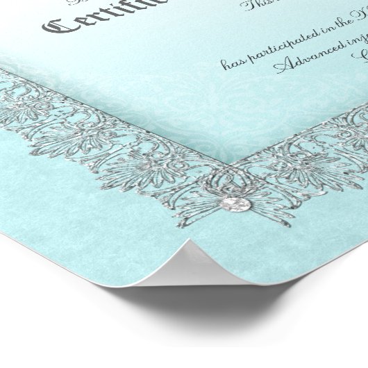 Beauty Diploma Certificate of Completion Blue Poster (Hoek)