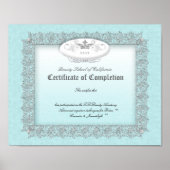 Beauty Diploma Certificate of Completion Blue Poster (Voorkant)