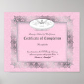 Beauty Diploma Certificate of Completion Pink Poster (Voorkant)