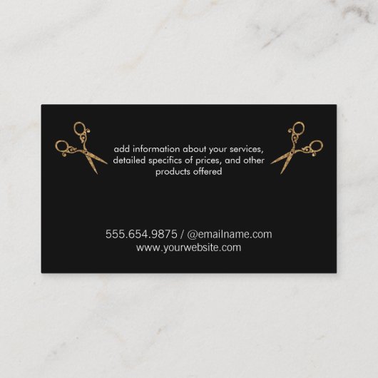 Beauty Dog Grooming Scissors | Marmer | QR-code Visitekaartje (Achterkant)