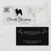 Beauty Dog Grooming Scissors | Marmer | QR-code Visitekaartje (Voorkant / Achterkant)
