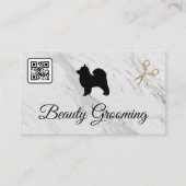 Beauty Dog Grooming Scissors | Marmer | QR-code Visitekaartje (Voorkant)