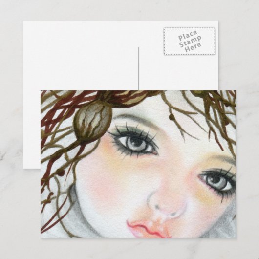 Beauty Doll Face Crown briefkaart (Voorkant / Achterkant)