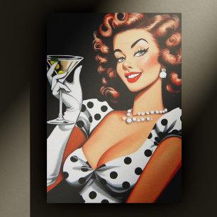 Beauty Drink Pin Up Briefkaart